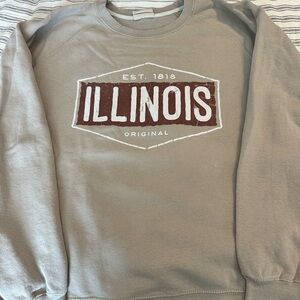 Vintage Illinois Original Tan and Brown Crewneck Sweater